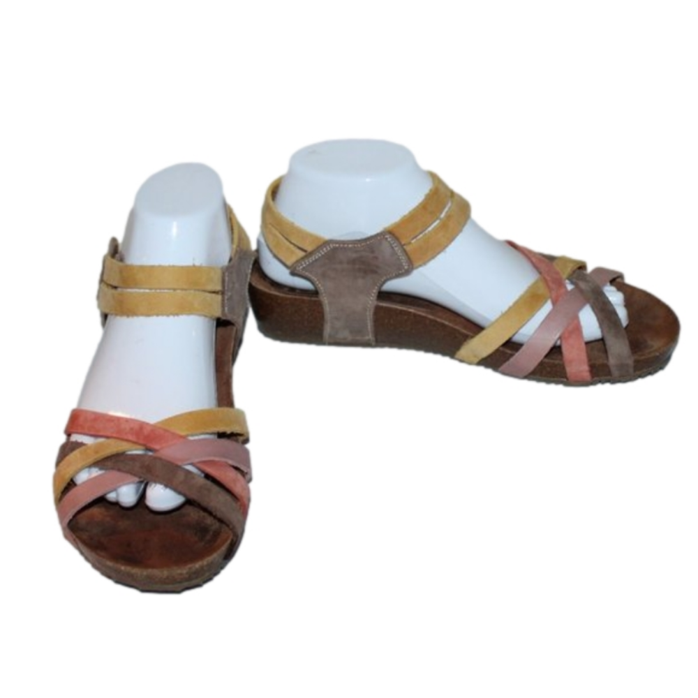 14a    VGC LADIES INTER-BIOS STRAPPY SANDALS - 38 - MULTI LEATHER